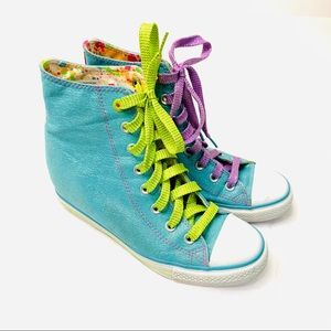 Daddy’s $ High Top Sneakers Shimmer Blue size 9